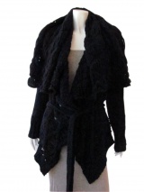 Delphine Wilson Cardigan with frayed diamonds