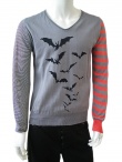 Angelos-Frentzos V -necked knit sweater with bats