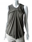 Nicolas & Mark Sleeveless T-Shirt with draped collar