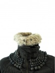 Norio Nakanishi Cappotto con pelo e collier