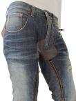 Vic-Torian Jeans con cerniere e pelle