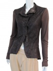 Nicolas & Mark Lasered Leather Cardigan