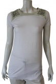 Nicolas & Mark T-Shirt con spallone in pelle laserata