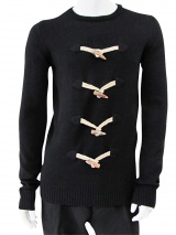 Giulio Bondi Crewneck Sweater with Toggle Fastening