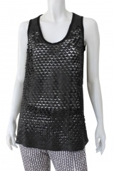 Nicolas & Mark Leather Scaled tank top