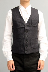 Marc Point Effect Vintage Vest on white Fabric