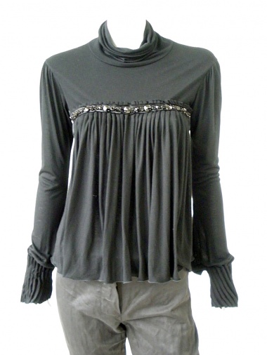 Angelos-Frentzos Highnecked tshirt with pleats