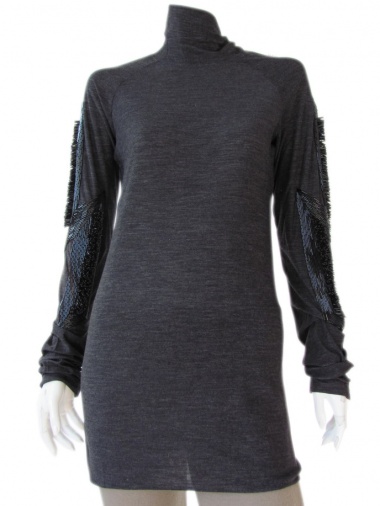 Angelos-Frentzos T-shirt collo alto ricamo lampo