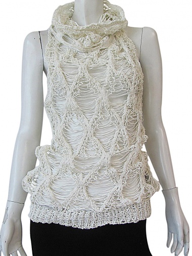 Delphine Wilson Frayed diamonds tank top