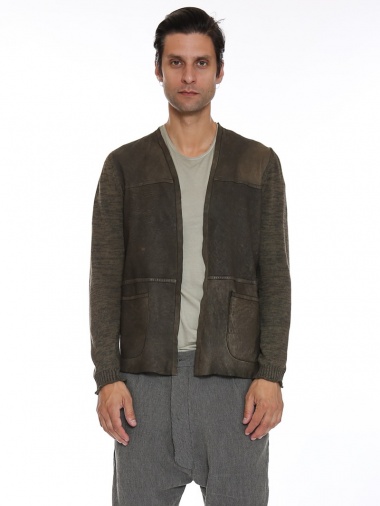 Nicolas & Mark Cardigan con pelle
